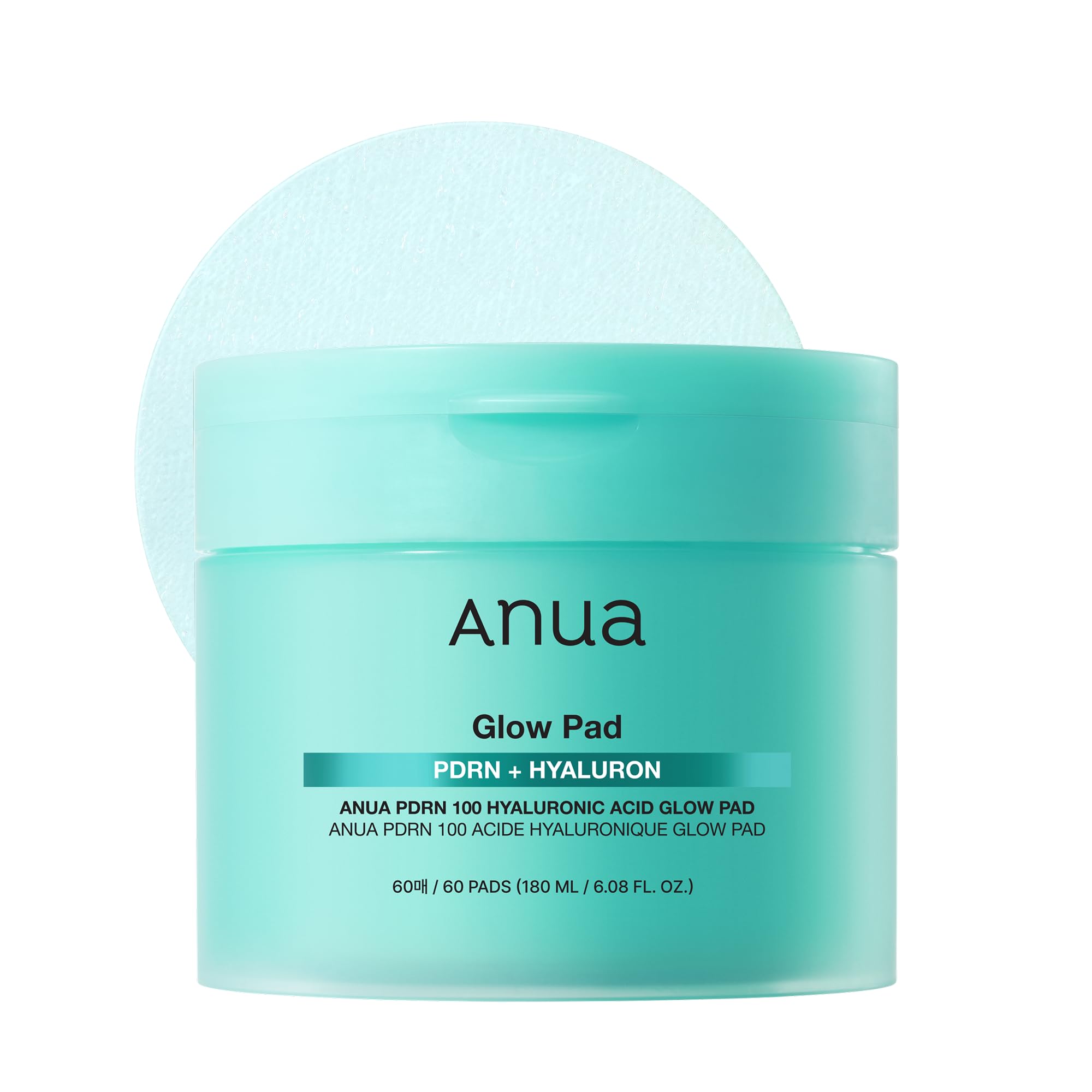 ANUA PDRN 100 HYALURONIC ACID GLOW PAD 180ml (60EA)_EU 