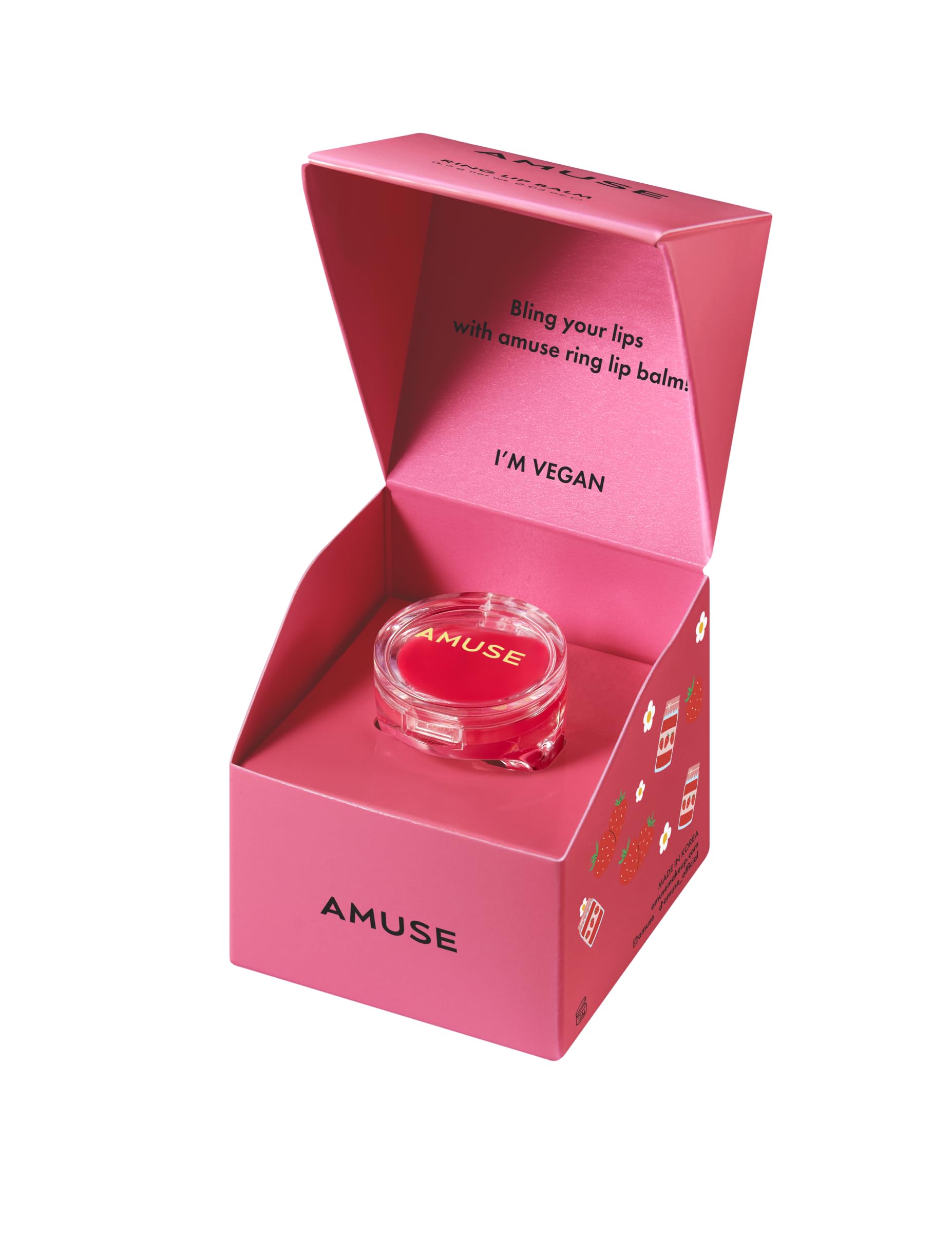 AMUSE RING LIP BALM 02 STRAWBERRY JAM RING