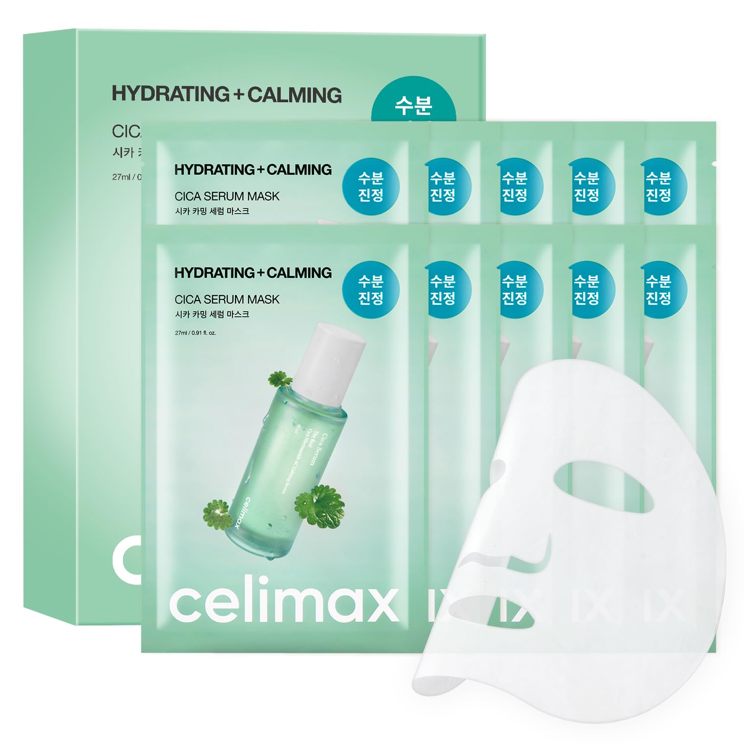 CELIMAX THE REAL CICA CALMING SERUM MASK 10EA