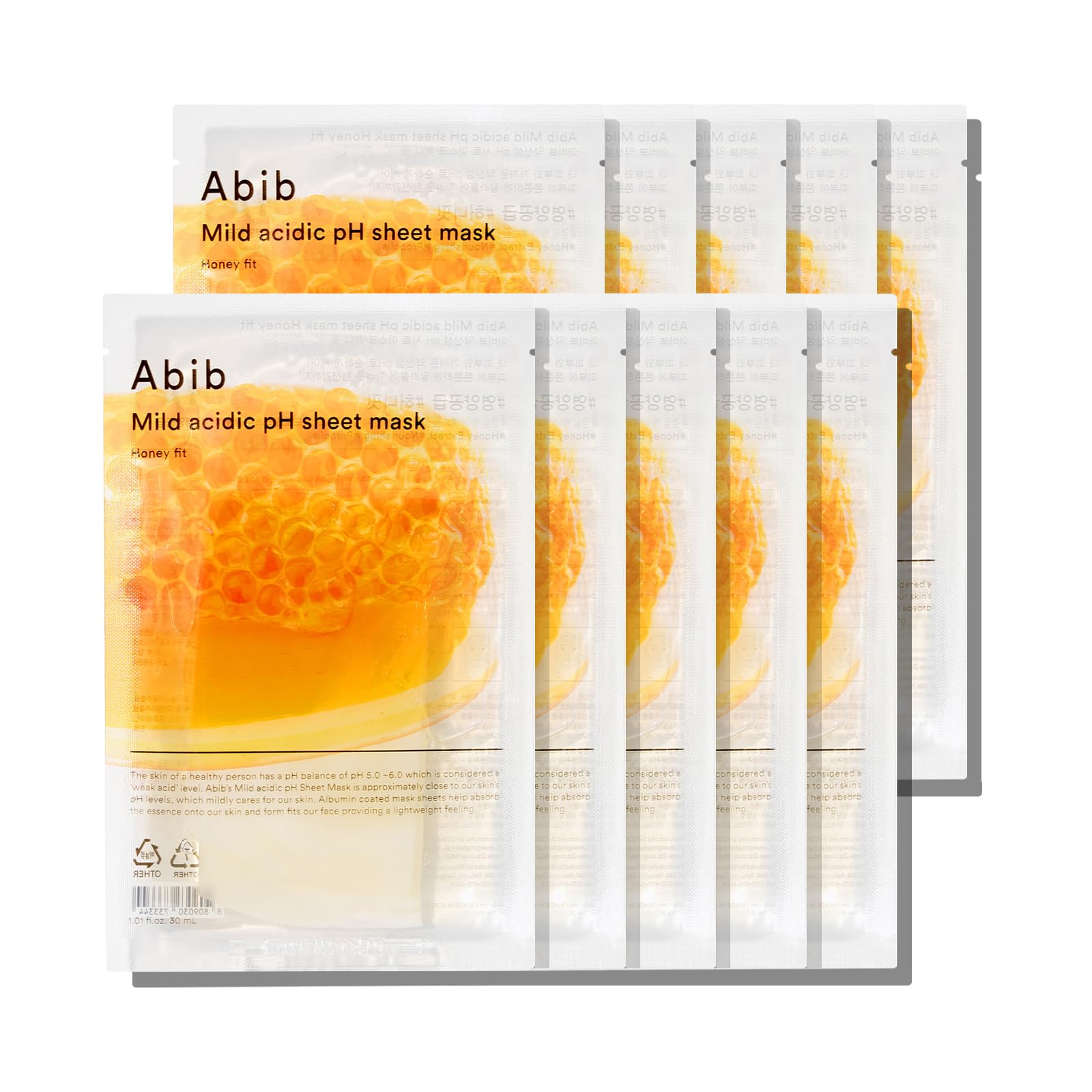 Abib Mild acidic pH sheet mask 
Honey fit