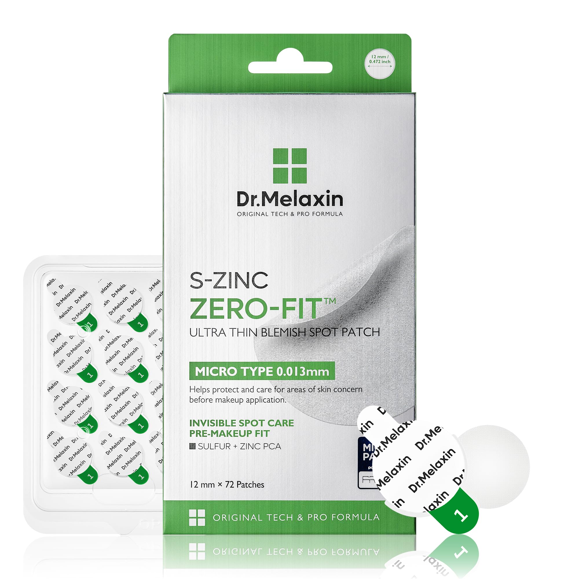 Dr.Melaxin S-ZINC ZERO-FIT ULTRA THIN SPOT PATCH (12mmX72patches)