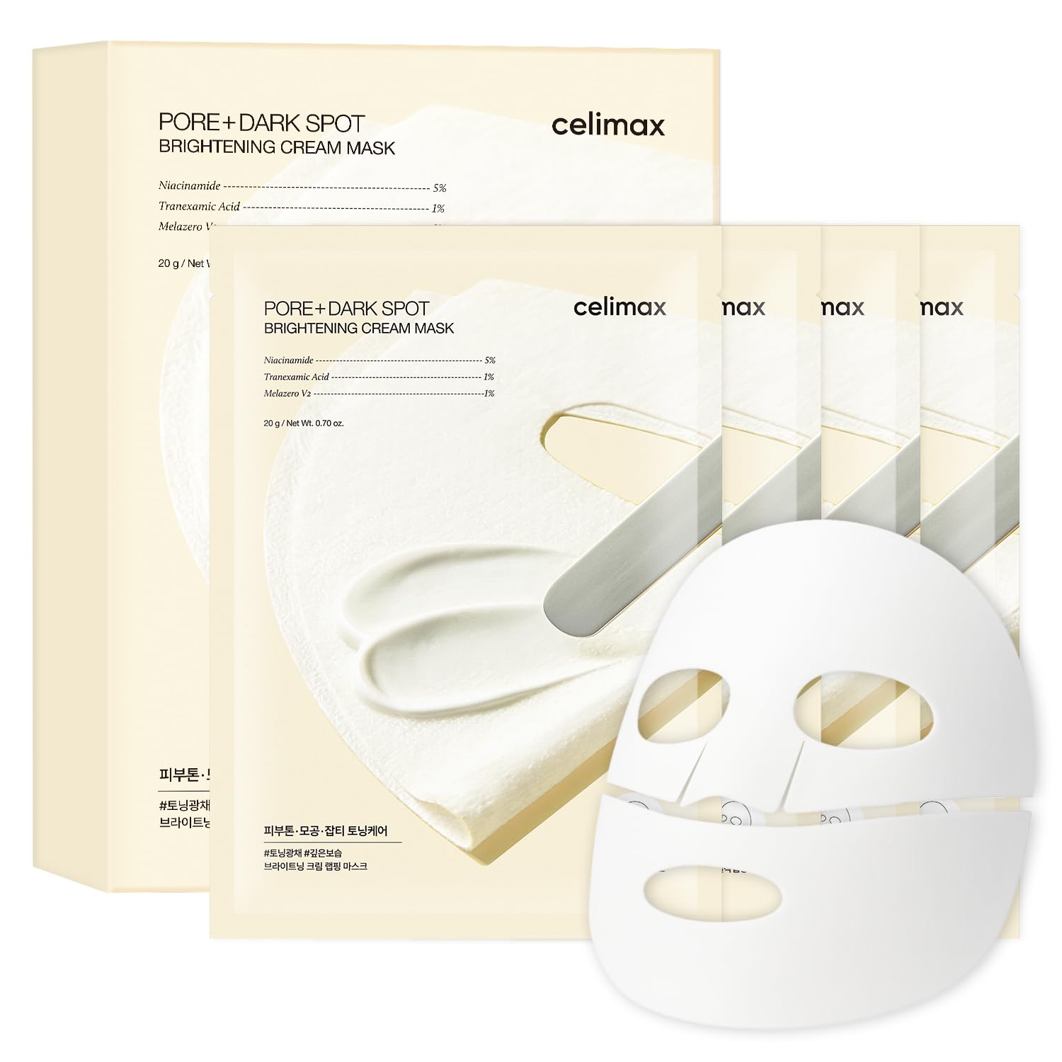 CELIMAX PORE+DARK SPOT BRIGHTENING CREAM MASK 4EA