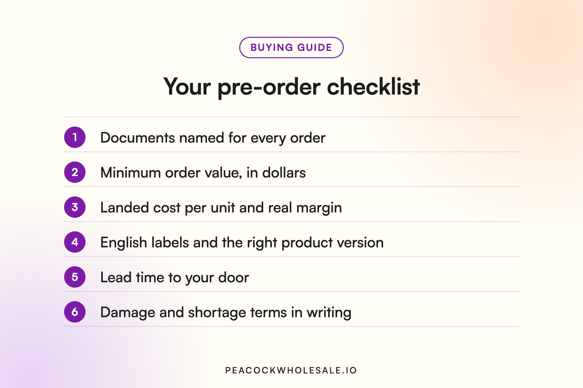 Pre-order checklist for buying Korean skincare wholesale: documents, minimums, landed cost, labels, lead time and damage terms