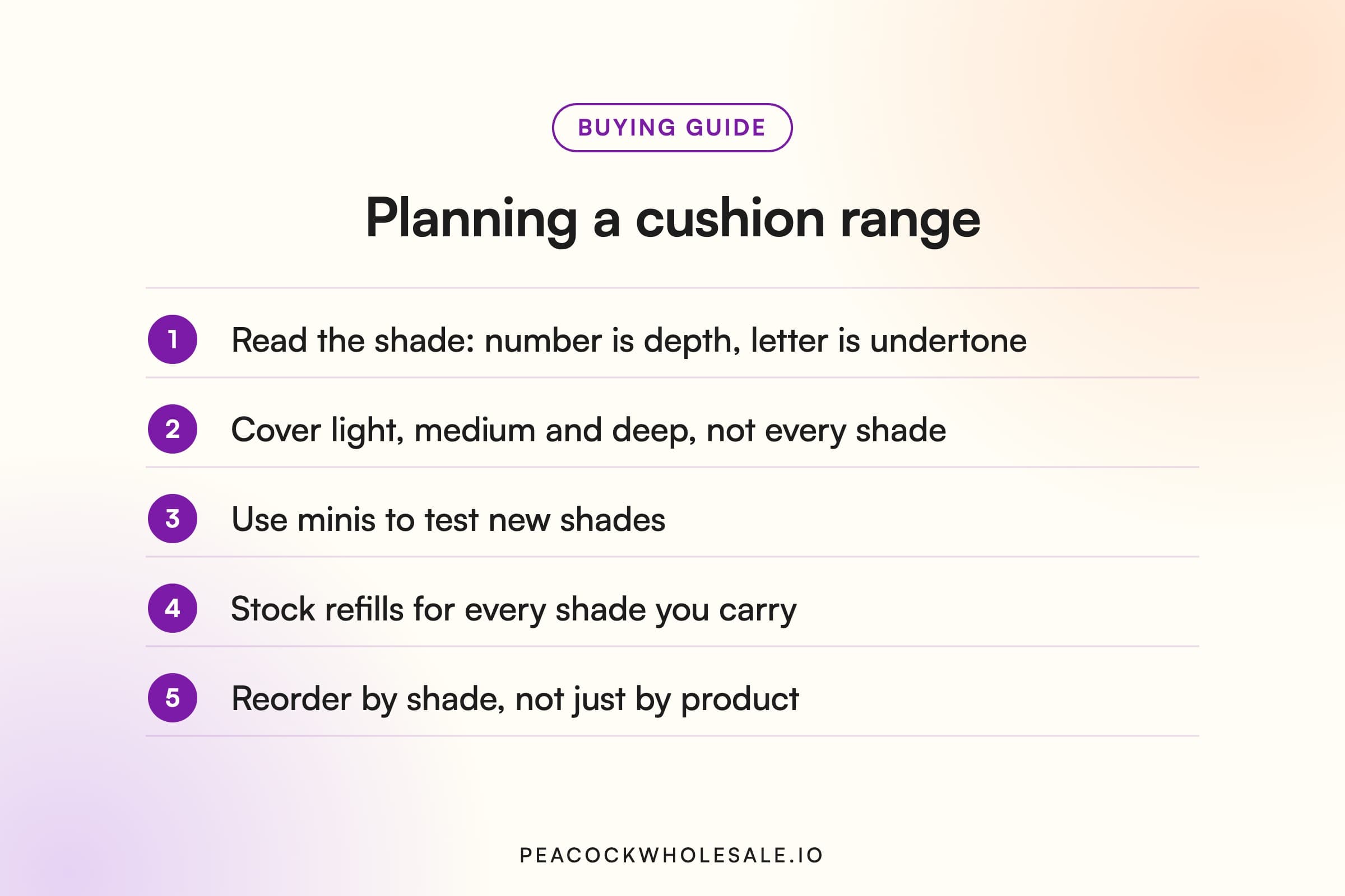 How to plan a Korean cushion foundation range: shade spread, deep shades, minis, refills and reordering by shade