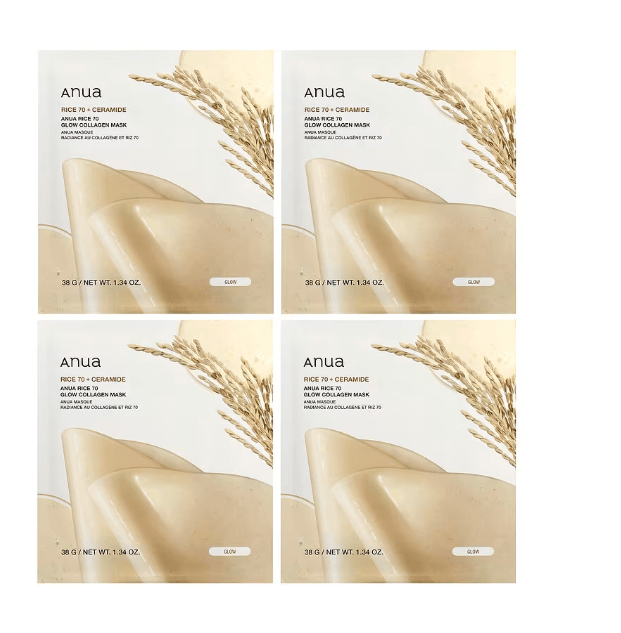 ANUA RICE 70 GLOW COLLAGEN MASK 38g (1EA)*4SET_EU